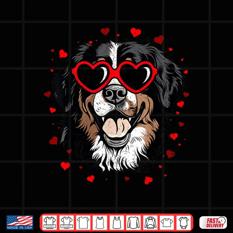 Design Bernese Mountain Valentine Heart Cute Dog Lovers Shirt