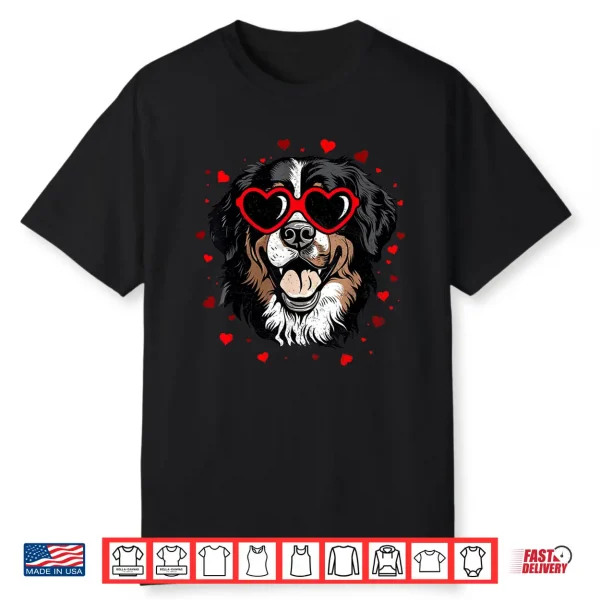 Bernese Mountain Valentine Heart Cute Dog Lovers Shirt