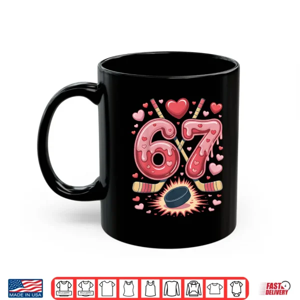 Mug 67 Valentine Hockey Heart Design Cute Ice Hockey Lovers Shirt