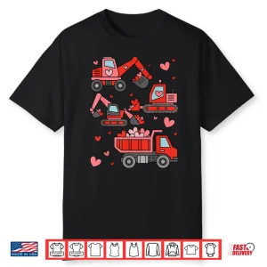 Funny Construction Truck Valentine Kid Boy Toddler Valentine Shirt