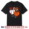 Cute Heart Baseball Basketball Football Valentine Boy Men Shirt