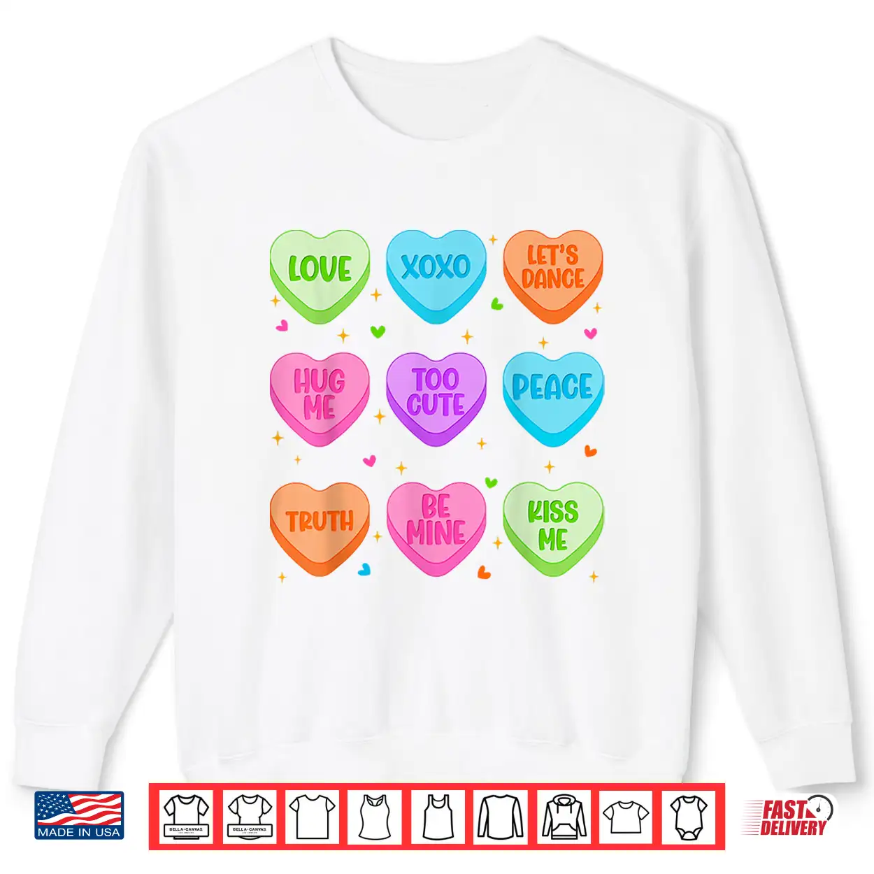 Cute Candy Heart Outfit Valentine Women Girl Shirt Cute Candy Heart Outfit Valentine Women Girl Shirt