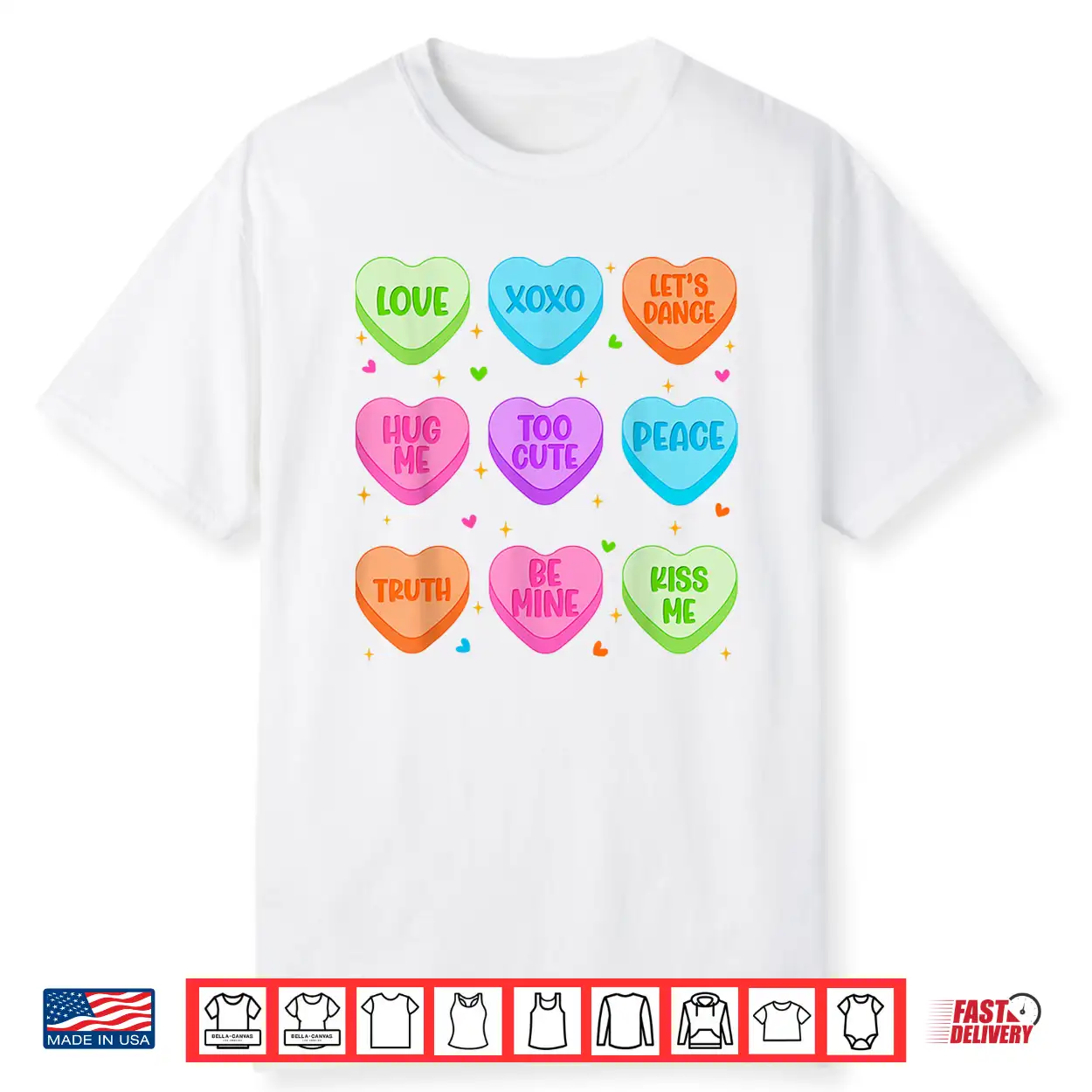 Cute Candy Heart Outfit Valentine Women Girl Shirt Cute Candy Heart Outfit Valentine Women Girl Shirt