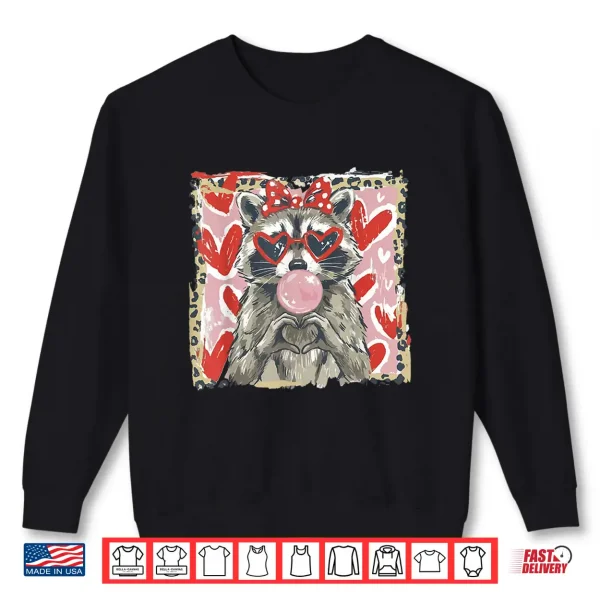 Vintage Leopard Funny Valentine Raccoon Lover Heart Xoxo Shirt 2 Sweatshirt Vintage Leopard Funny Valentine Raccoon Lover Heart Xoxo Shirt