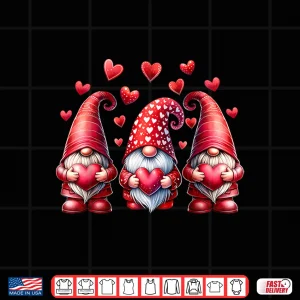Design Valentines Day Gnomes Cute Red Hearts Love Gnome Women Girls Shirt