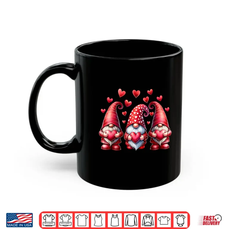 Mug Valentines Day Gnomes Cute Red Hearts Love Gnome Women Girls Shirt