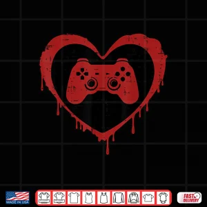 Design Valentines Day Gaming Heart Valentine Gamer Men Boys Kids Shirt