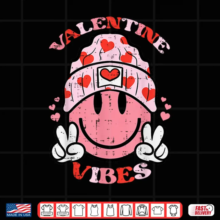 Design Valentine Vibes Valentines Day Retro Men Women Kids Boys Shirt