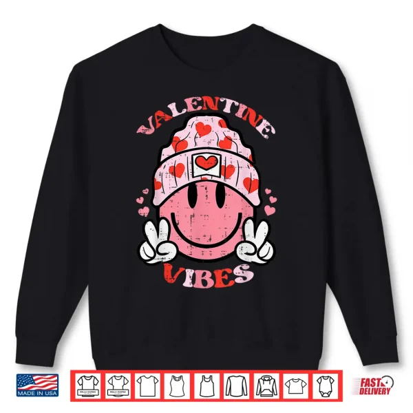Sweatshirt Valentine Vibes Valentines Day Retro Men Women Kids Boys Shirt