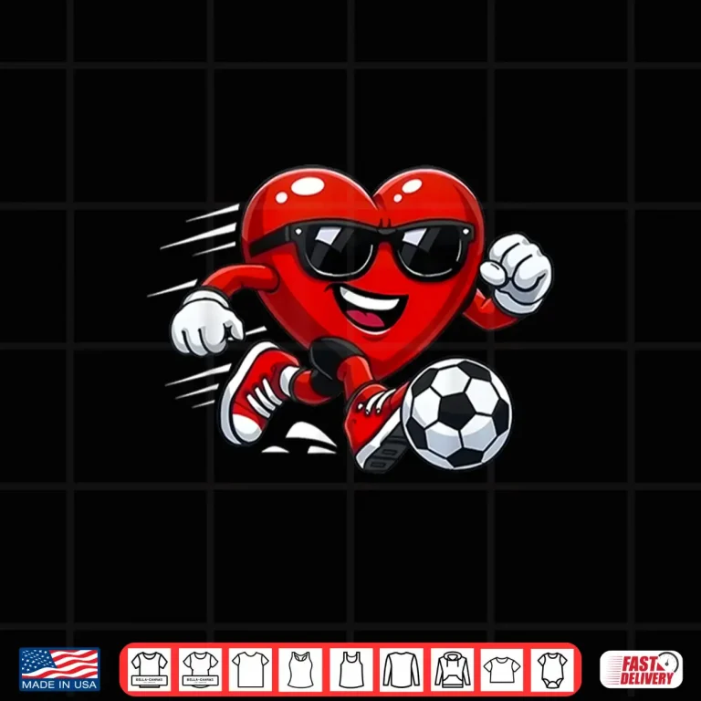 Design Valentine Soccer Heart Drip Sport Love Valentines Day Boys Shirt