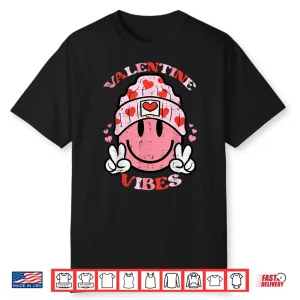 Valentine Vibes Valentines Day Retro Men Women Kids Boys Shirt