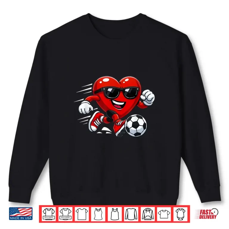 Sweatshirt Valentine Soccer Heart Drip Sport Love Valentines Day Boys Shirt