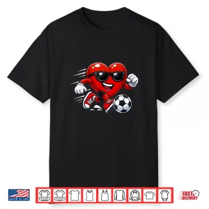 Valentine Soccer Heart Drip Sport Love Valentines Day Boys Shirt