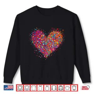 Sweatshirt Valentine Colorful Confetti Heart Men Women Kid Shirt