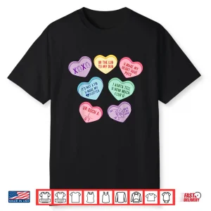 Valentine Cardiologist Hearts Candy Ekg Tech Telemetry Nurse Shirt