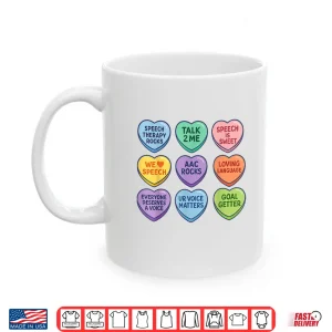 Mug Speech Therapy Language Pathologist Autism Hearts Valentines Shirt
