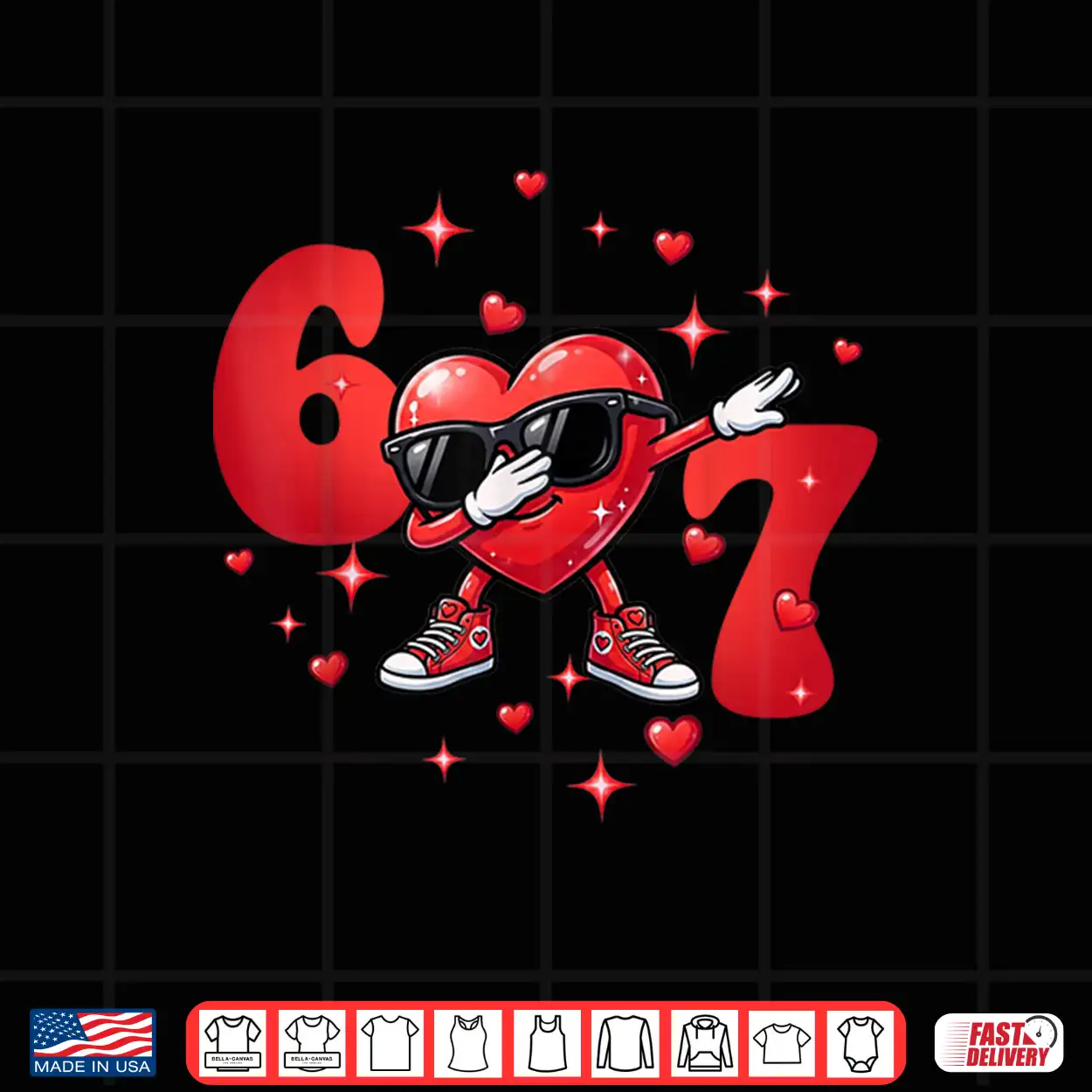 Six Seven 67 6 7 Meme Dabbing Heart Valentines Bro Kids Boys Shirt Six Seven 67 6 7 Meme Dabbing Heart Valentines Bro Kids Boys Shirt