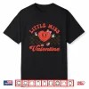 Retro Groovy Little Miss Valentine For Girls Kids Love Vibes Shirt