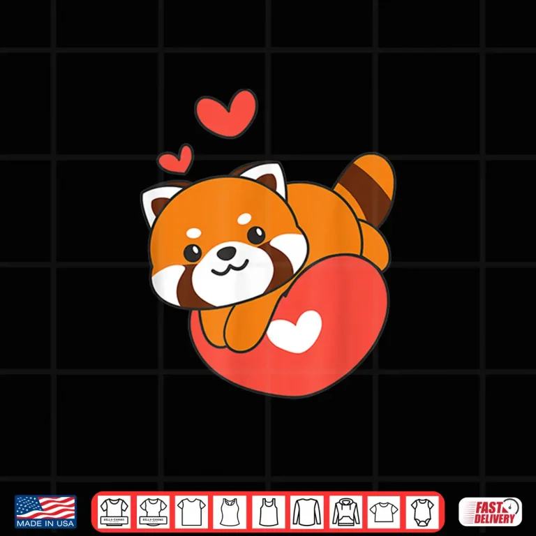 Design Red Panda For ValentineS Day Cute Animals With Hearts Shirt