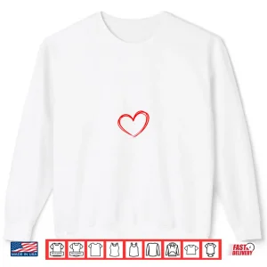 Sweatshirt Red Heart Cool Love Heart Graphic Valentines Day Men Women Shirt
