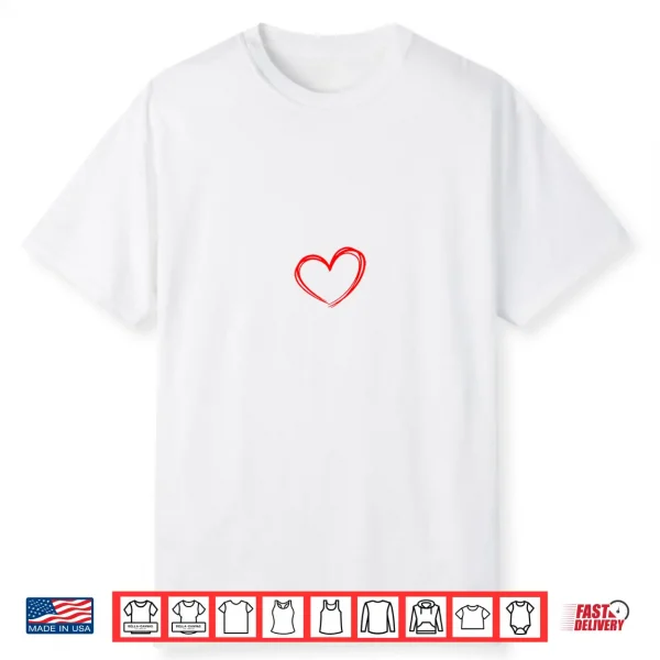 Red Heart Cool Love Heart Graphic Valentines Day Men Women Shirt