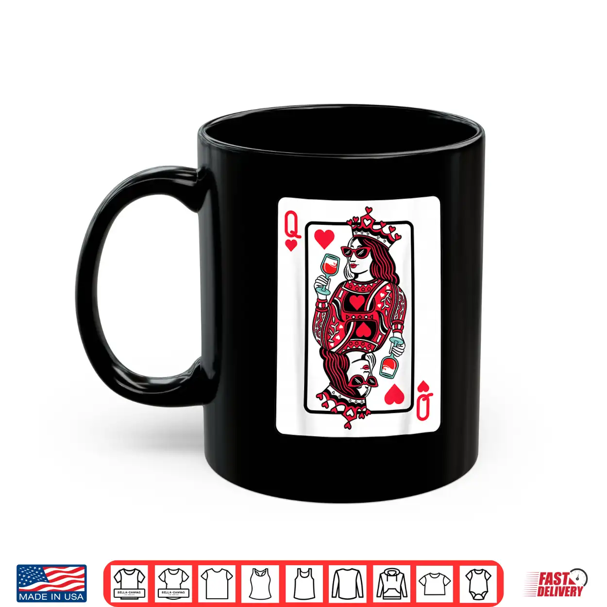 Queen Of Hearts Wine Lover Valentine Funny Playing Cards Shirt Queen Of Hearts Wine Lover Valentine Funny Playing Cards Shirt