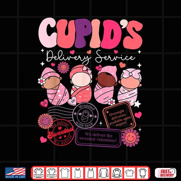 Nurse Valentine Cupid'S Delivery Service Labor And Delivery Shirt 4 Design Nurse Valentine CupidS Delivery Service Labor And Delivery Shirt