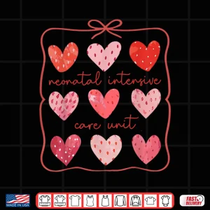 Design Nicu Nurse Valentines Day Boho Heart Love Neonatal Icu Nurse Shirt