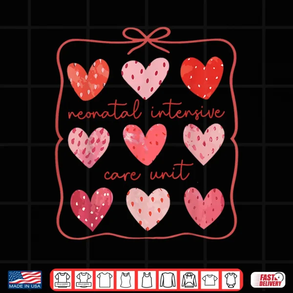 Design Nicu Nurse Valentines Day Boho Heart Love Neonatal Icu Nurse Shirt