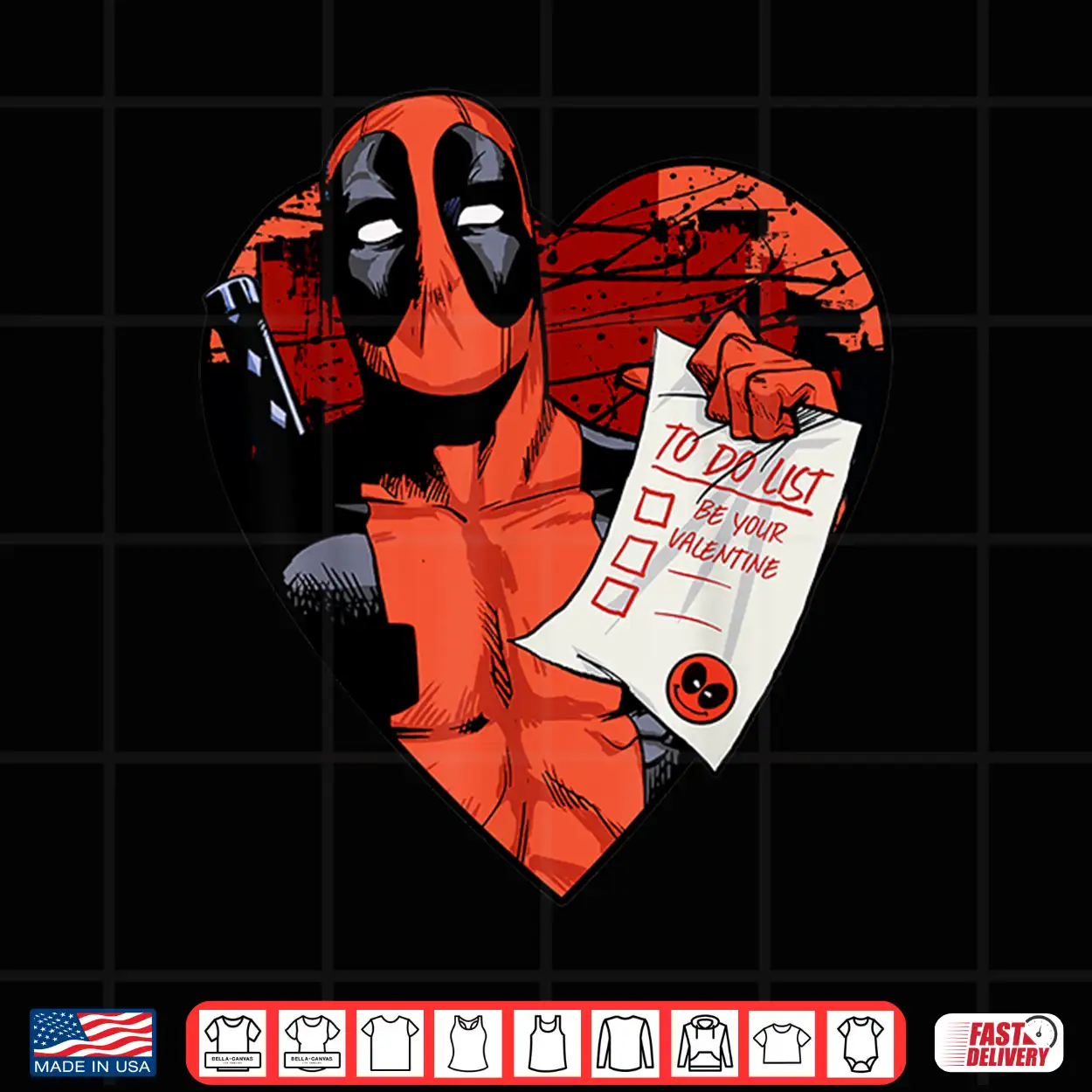 Marvel Deadpool Valentine To Do List Shirt Marvel Deadpool Valentine To Do List Shirt