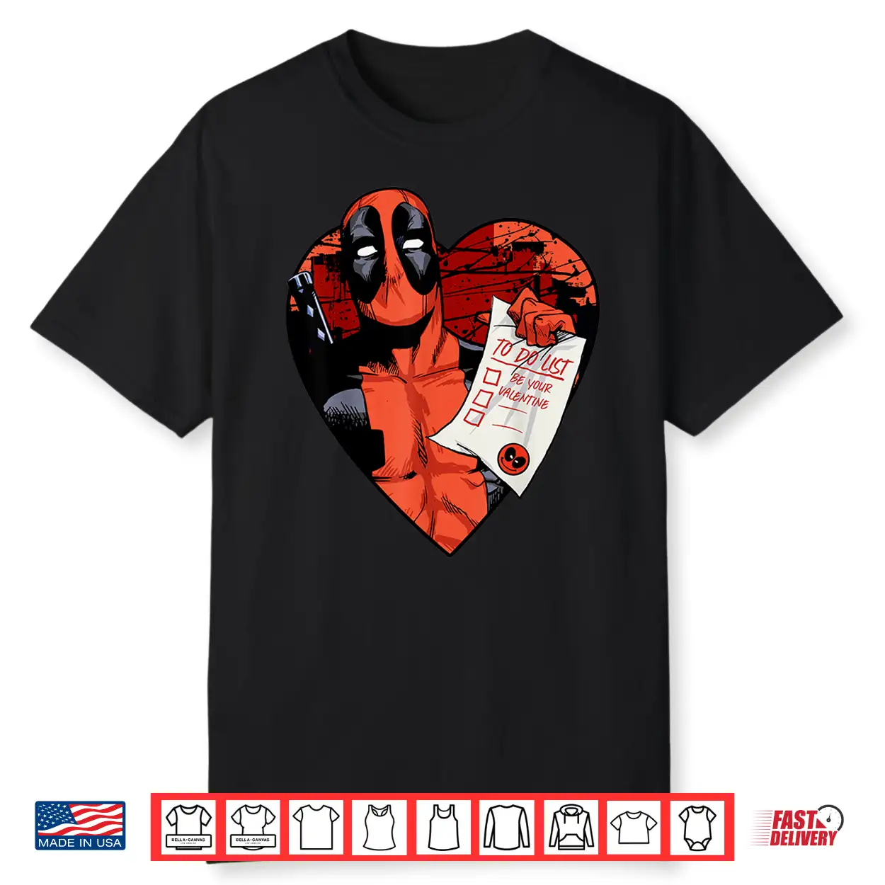 Marvel Deadpool Valentine To Do List Shirt Marvel Deadpool Valentine To Do List Shirt