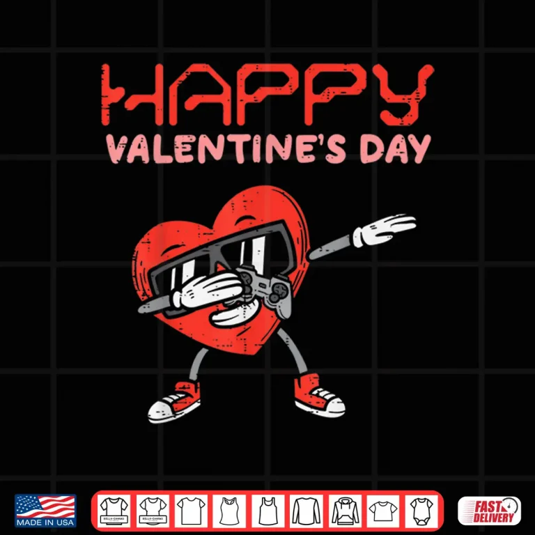 Design Happy Valentines Day Dab Heart Gamer Valentine Boys Men Kids Shirt