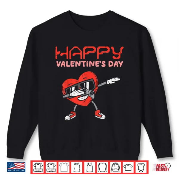Sweatshirt Happy Valentines Day Dab Heart Gamer Valentine Boys Men Kids Shirt