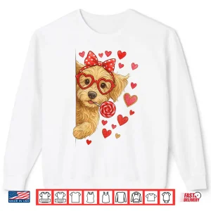 Sweatshirt Goldendoodle Valentine Doodle Mom Coquette Pink Bow Shirt