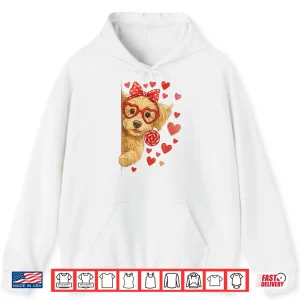 Hoodie Goldendoodle Valentine Doodle Mom Coquette Pink Bow Shirt