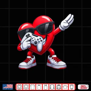 Funny Dabbing Heart Gaming Game Valentine Men Boy Kid Shirt 4 Design Funny Dabbing Heart Gaming Game Valentine Men Boy Kid Shirt