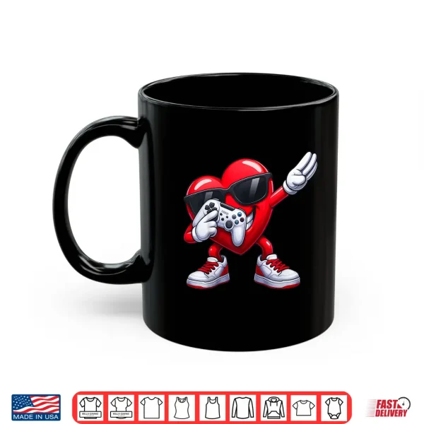 Mug Funny Dabbing Heart Gaming Game Valentine Men Boy Kid Shirt