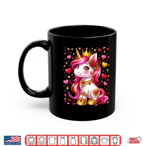 Mug Cute Unicorn Heart Valentines Day Girls Kids Valentine Shirt
