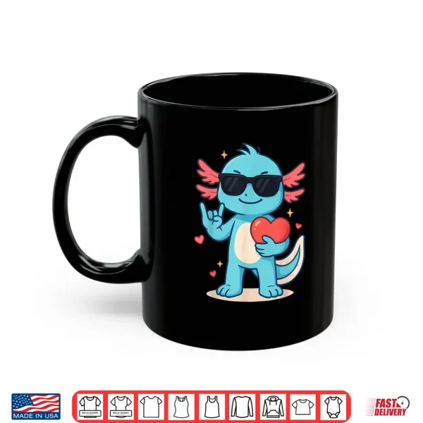 Mug Cute Axolotl Valentines Day Love Funny Axolotl Boys Kids Shirt
