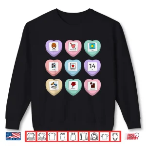 Sweatshirt Candy Heart Pcs Symbol Special Education Teacher Valentine Shirt