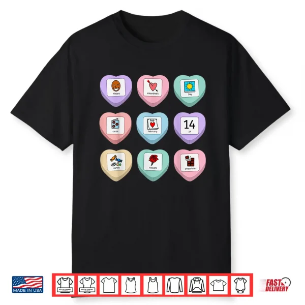 Candy Heart Pcs Symbol Special Education Teacher Valentine Shirt