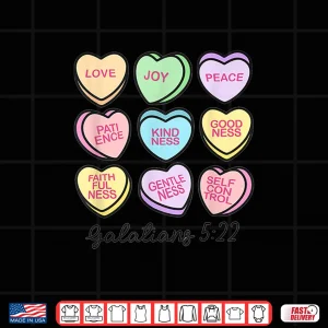 Design Women Christian Valentine Galatians Conversation Hearts Shirt