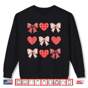 Sweatshirt Valentines Day Hearts Leopard Coquette Bow Women Girls Boys Shirt