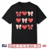 Valentines Day Hearts Leopard Coquette Bow Women Girls Boys Shirt