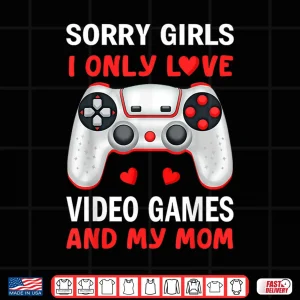 Design Valentines Day Boys Kids Son Video Games Funny Gamer Hearts Shirt