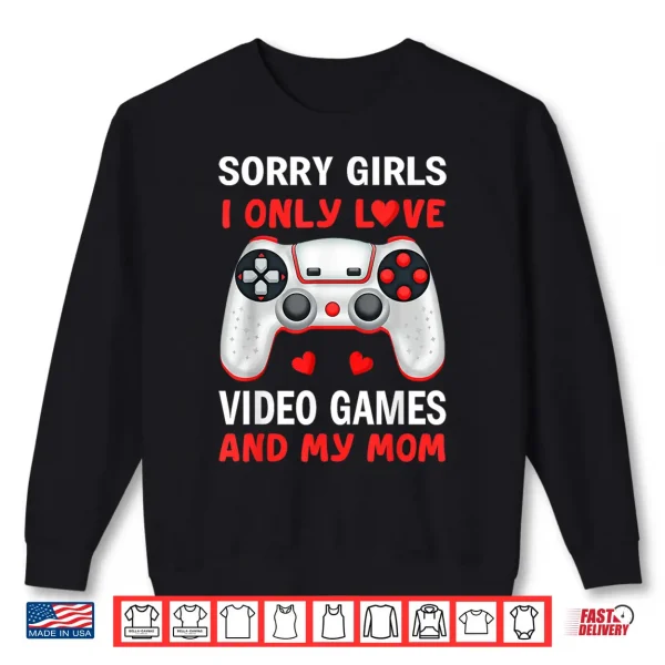 Sweatshirt Valentines Day Boys Kids Son Video Games Funny Gamer Hearts Shirt