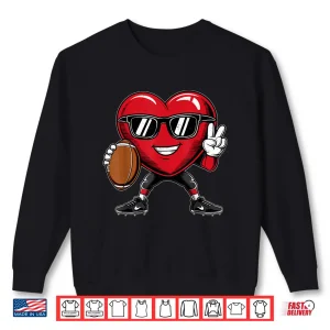 Sweatshirt ValentineS Day Heart Playing Football Boys Girls Kids Shirt