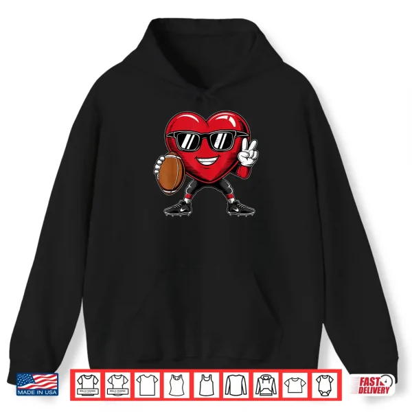 Valentine'S Day Heart Playing Football Boys Girls Kids Shirt 1 Hoodie ValentineS Day Heart Playing Football Boys Girls Kids Shirt