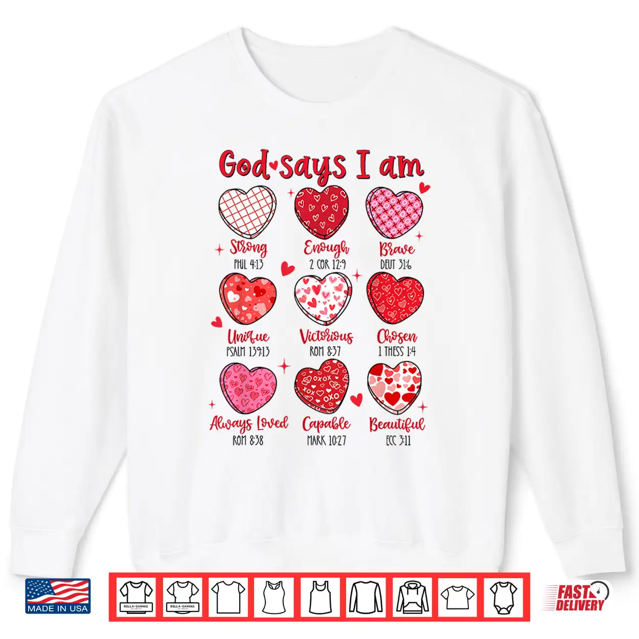 Valentine God Says I Am Heart Girl Women Kid Christian Bible Shirt Valentine God Says I Am Heart Girl Women Kid Christian Bible Shirt