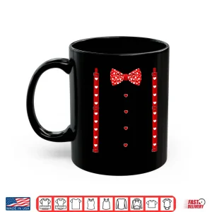 Mug Red Hearts Bow Tie Suspenders Valentines Day Costume Shirt